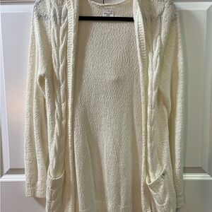 Abercrombie Kids Cream Cable Knit Cardigan